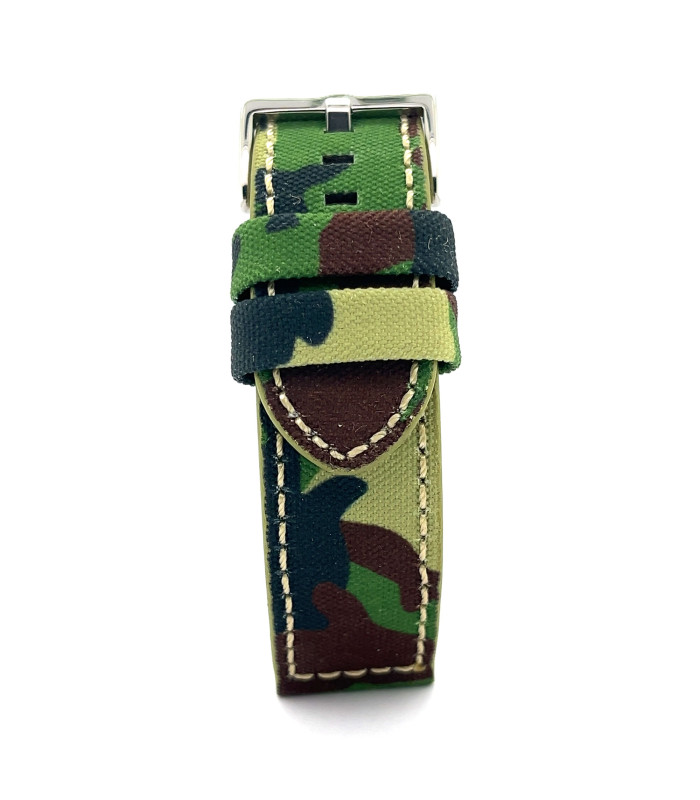 Correas de Reloj de Tela de Camuflaje y cuero. Ref 370