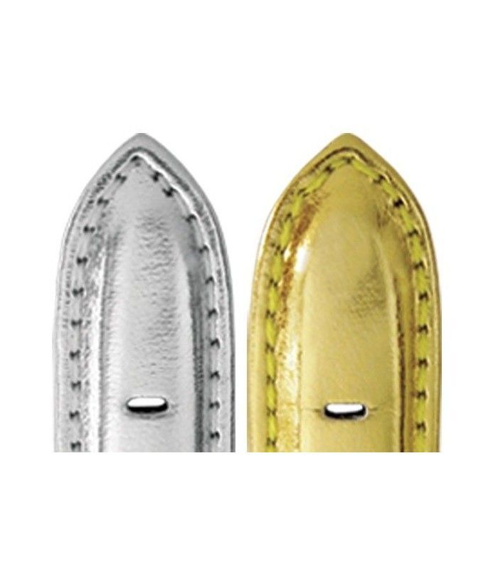 Correa de piel metalizada para reloj Diloy 369