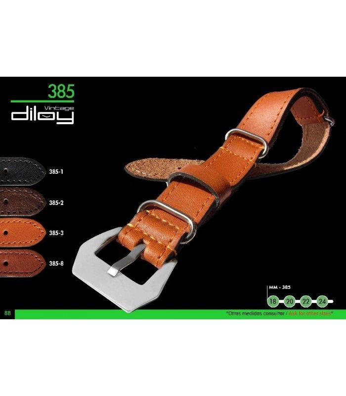 Correa de piel nato para reloj Diloy 385