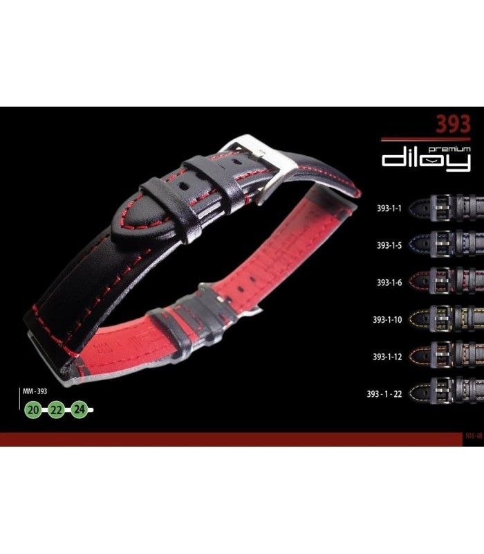 Correa de piel para reloj, Diloy 393