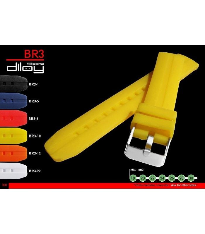 Correa de silicona para reloj, Diloy BR03