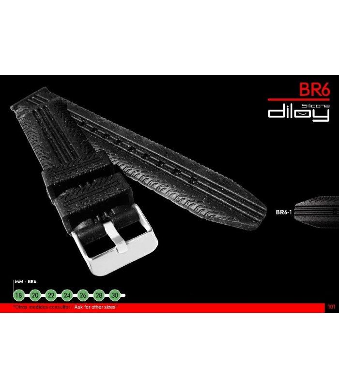 Correa de silicona para reloj, Diloy BR06