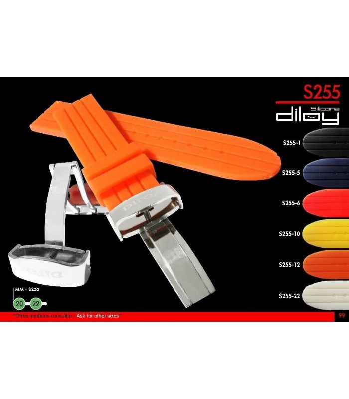 Correa de silicona para reloj, Diloy S255