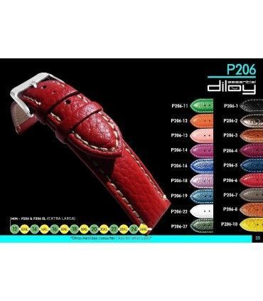 Correa extralarga de piel para reloj, Diloy P206EL