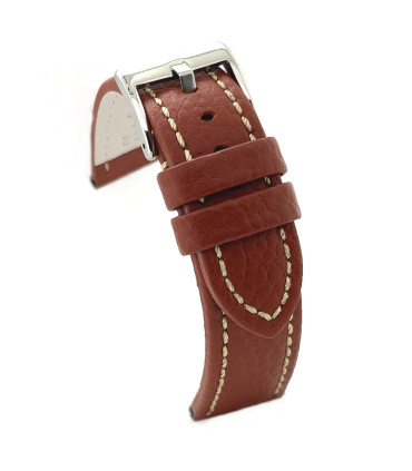 Correa Reloj Piel Cuero Vacuno con Grabado Bisonte 18mm 20mm 22mm 24mm 26mm Costura blanca Ref 376