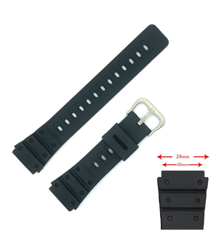 Correa marca Diloy Compatible con reloj Casio G-shock DBW320, MD501, TGW100, WL10 Ref 127F1A 20mm