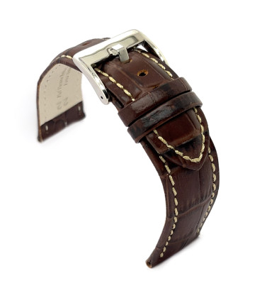 Correa cuero grabado cocodrilo alomada deportiva escama cuadrada – Diloy 368