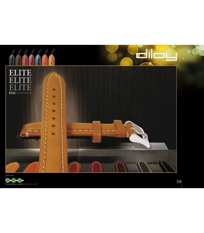 Correa de piel para reloj, Diloy P345