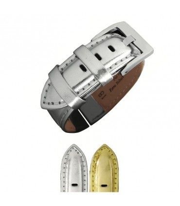 Correa de piel metalizada para reloj Diloy 369