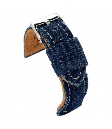 Correas de Reloj de tela vaquera y cuero. Diloy Ref 389