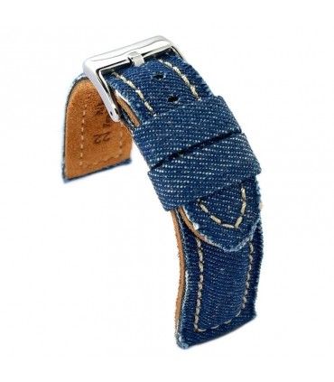 Correas de Reloj de tela vaquera y cuero. Diloy Ref 389