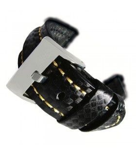 Correa de piel acabado tecnocarbono para reloj Diloy 374