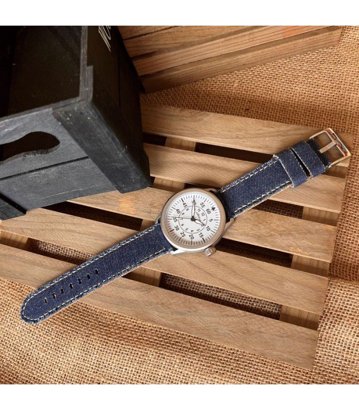 Correas de Reloj de tela vaquera y cuero. Diloy Ref 390