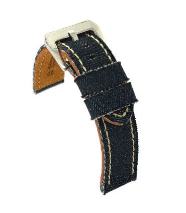Correas de Reloj de tela vaquera y cuero. Diloy Ref 390