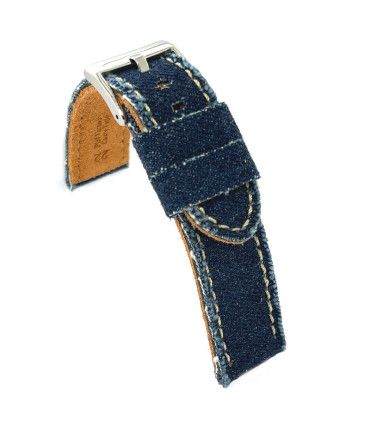 Correas de Reloj de tela vaquera y cuero. Diloy Ref 390