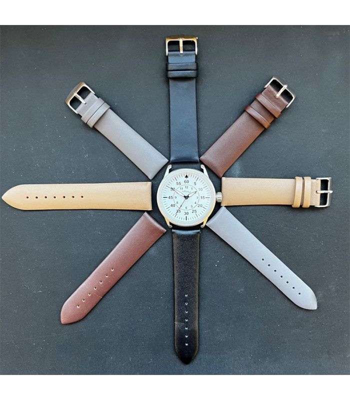 Correa de Reloj de Piel Vacuno cuero liso Sin costuras 12mm 14mm 16mm 18mm 20mm 22mm Ref. 301