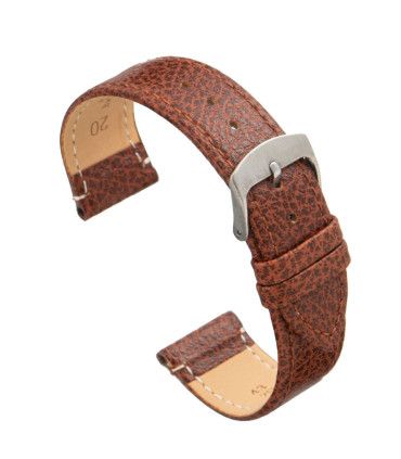 Correa de reloj elegante de piel vacuno plana hecha con cuero con grabado búfalo. 8mm 10mm 12mm 14mm 16mm 18mm 20mm 22mm Ref. 86