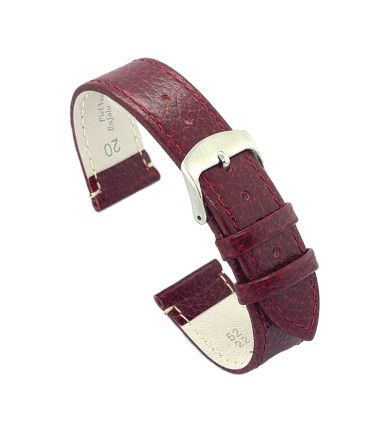 Correa de reloj elegante de piel vacuno plana hecha con cuero con grabado búfalo. 8mm 10mm 12mm 14mm 16mm 18mm 20mm 22mm Ref. 86