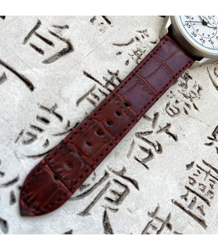 Correas de Reloj Diloy de Piel Grabado Cocodrilo 14mm 16mm 18mm 20mm 22mm 24mm. Ref 361