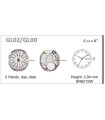 Máquina o movimiento para reloj MIYOTA GL02
